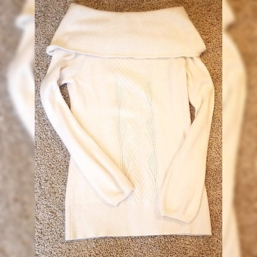 White House Black Market Off-the-shoulder Cream Sweater